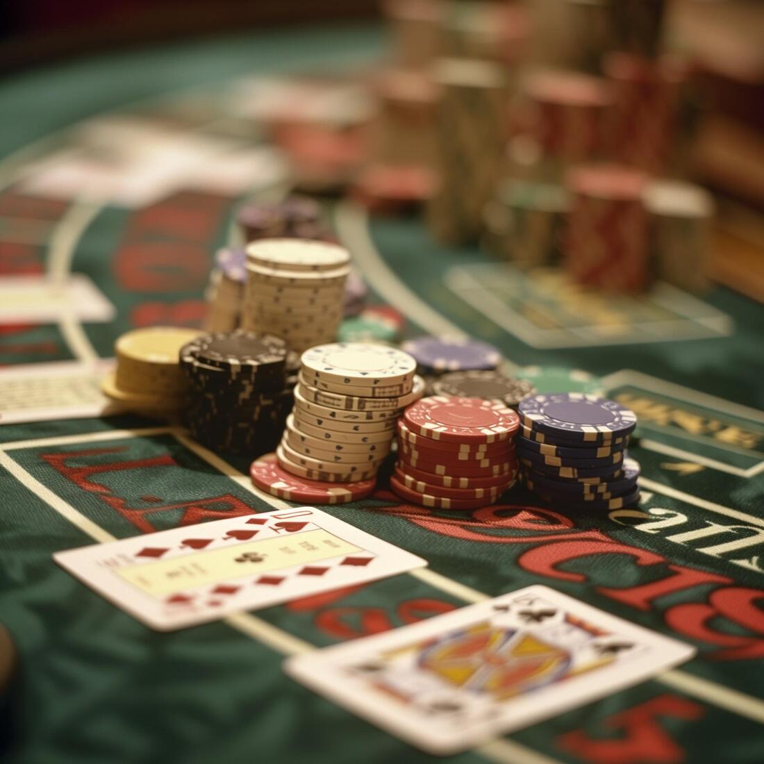Jogando pôquer em um cassino